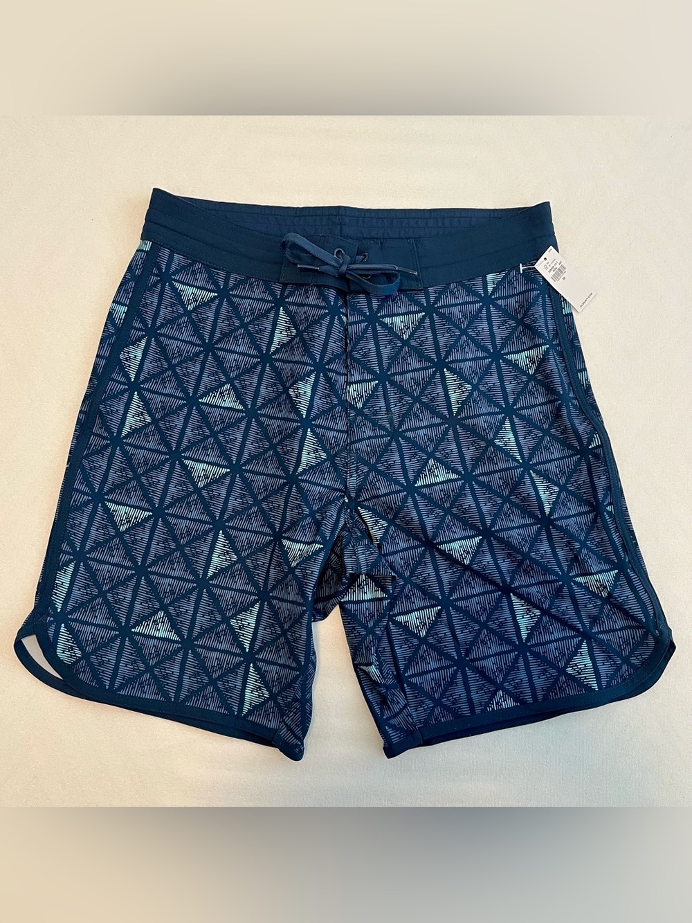 Old Navy Men's Board Surf Swim Shorts Blue Unlined Tie Front Size 30, Inseam 8in